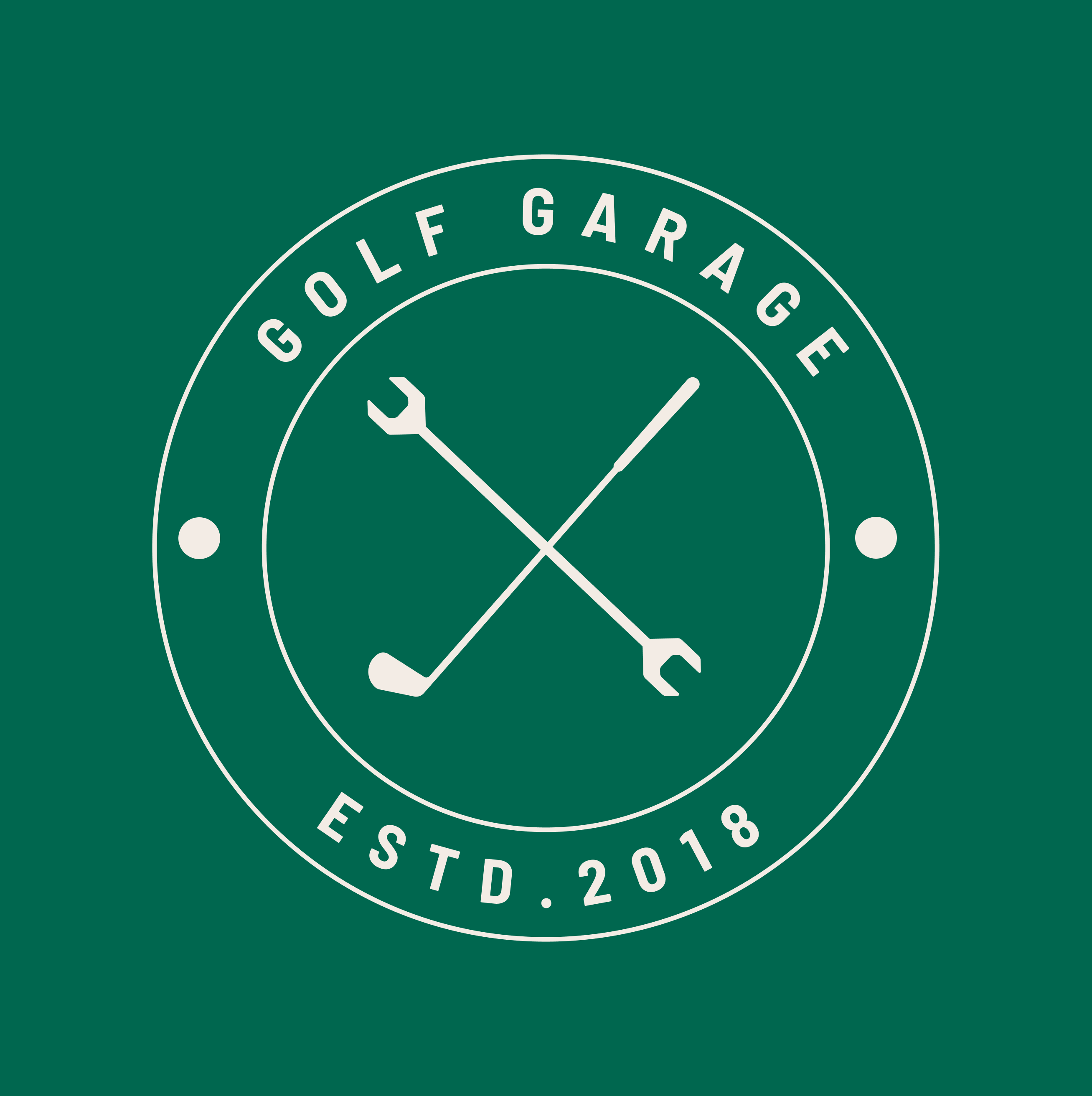 Golf Garage logo, emerald green