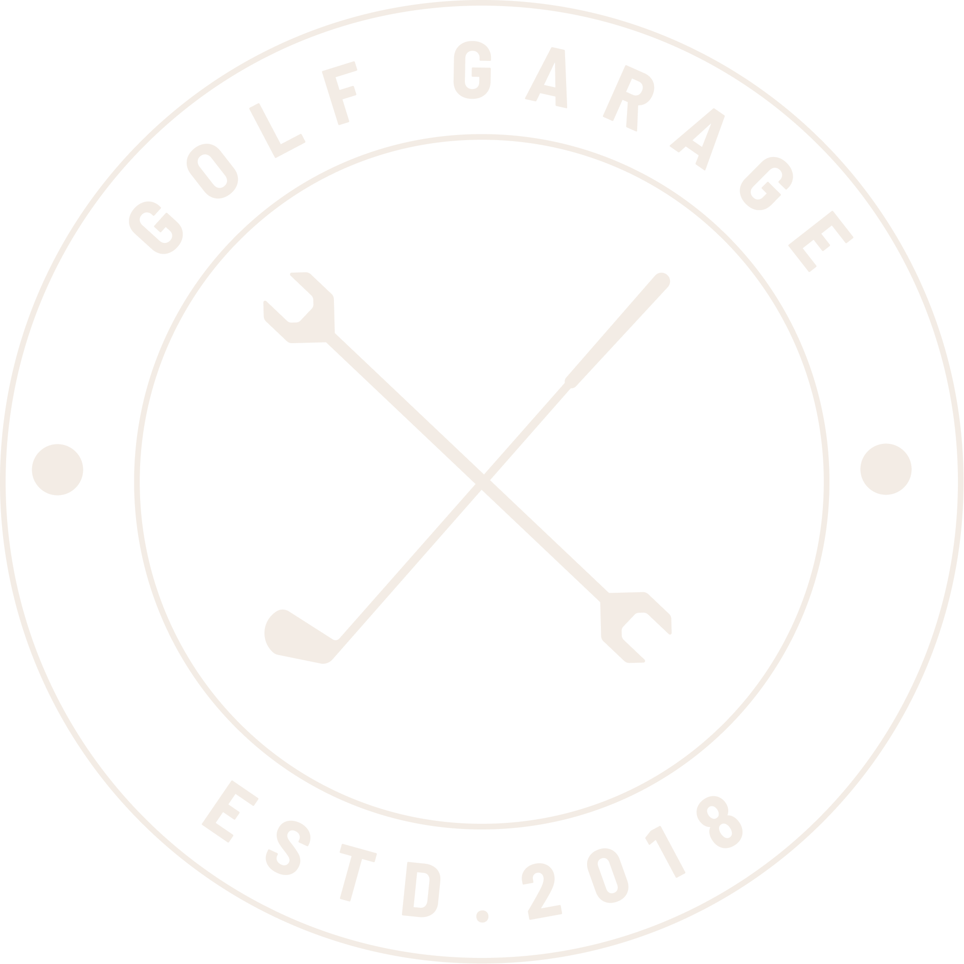 Golf Garage logo, ivory